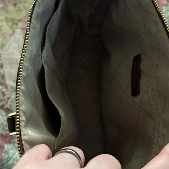 Michael Kors Burgundy Saffiano Leather Tote with Gold Hardware - Picture 7 of 9